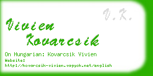 vivien kovarcsik business card